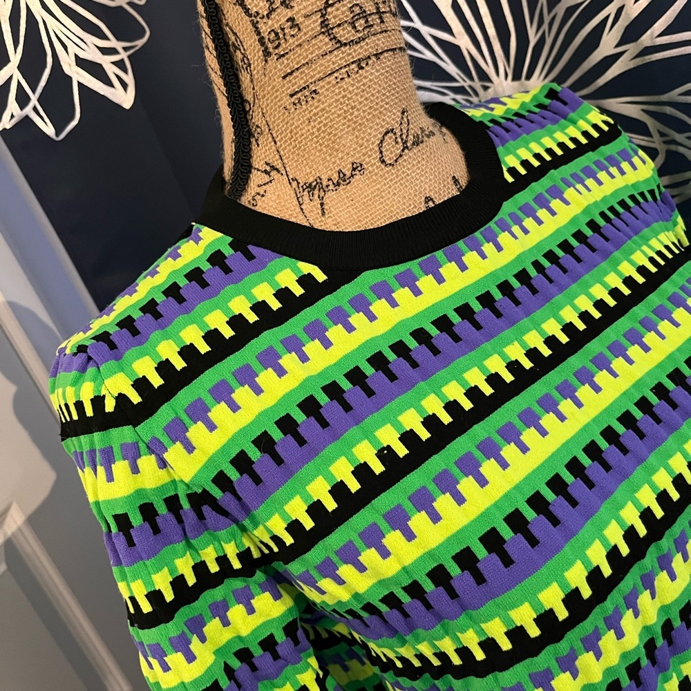NWOT Zara Neon Colour Striped Sweater